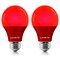 Luxrite A19 LED Red Light Bulbs 8W 60W Equivalent E26 Base Porch Christmas Party Holiday Lighting, 2PK LR21495-2PK - alternate 1